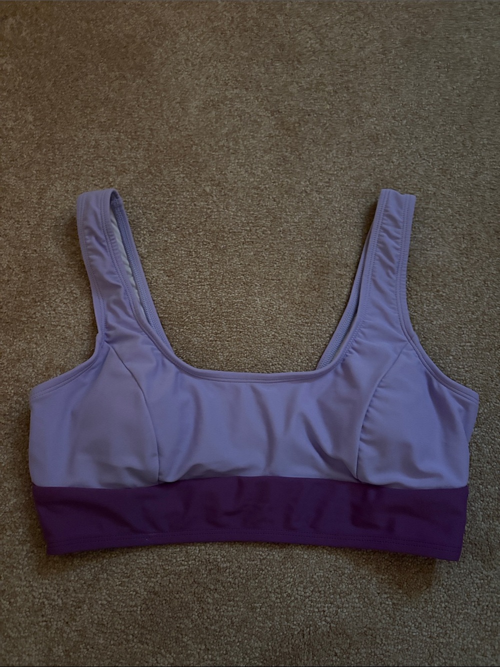 Women's Two-Tone Lilac & Plum Scoop Neck Bikini Top